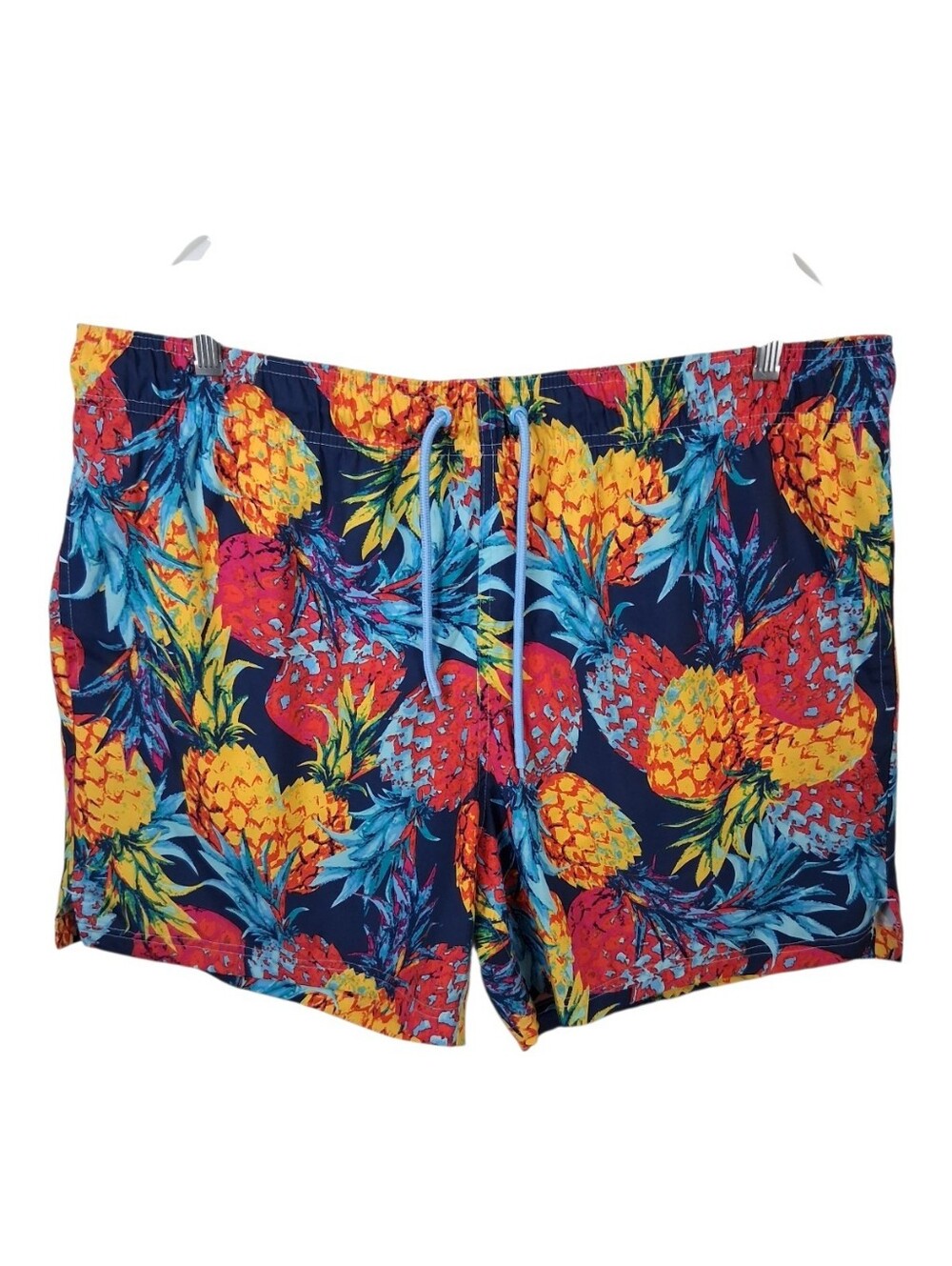 George Men's XL (40-42) Colorful Pineapple Tropical Vacation Surf Swim Trunks